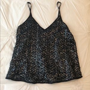 Abercrombie Black & Silver Sequin Tank